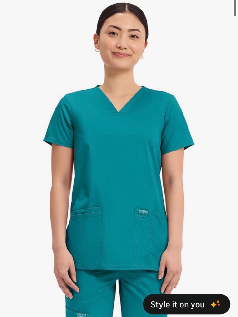 XXS Cherokee Workwear Scrub Set - Teal Blue